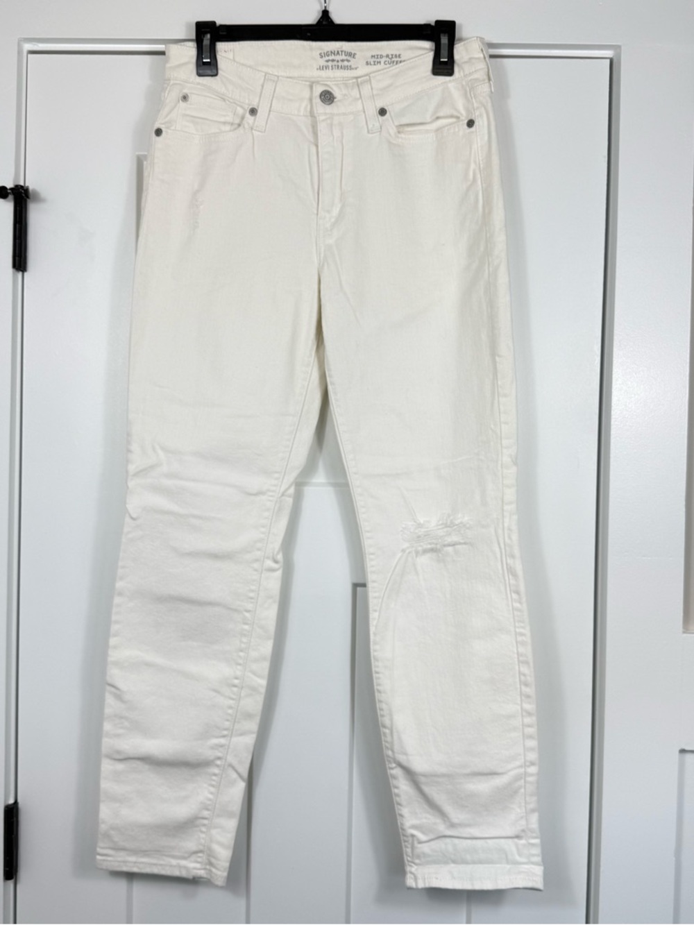 Levi’s Mid Rise Slim Cuff Cotton White Jeans Women’s 8 W29